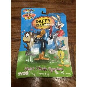 NIB 1994 Looney Tunes Heart Throbs Figurines Daffy Duck By Tyco Water Damaged